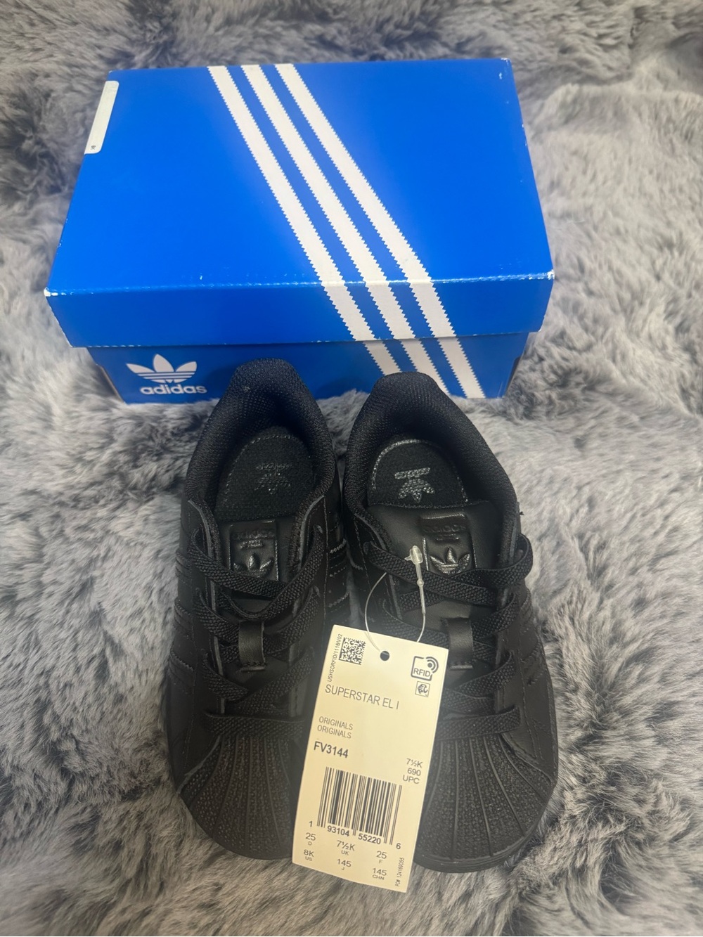 adidas Black Superstar EL I Kids Sneakers